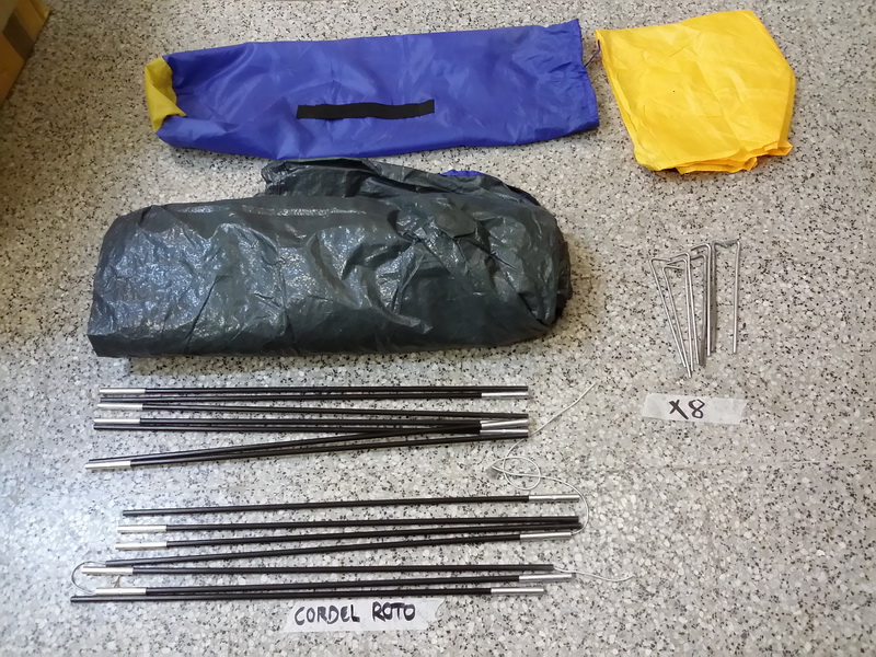 tienda campaña amarillo azul 1u